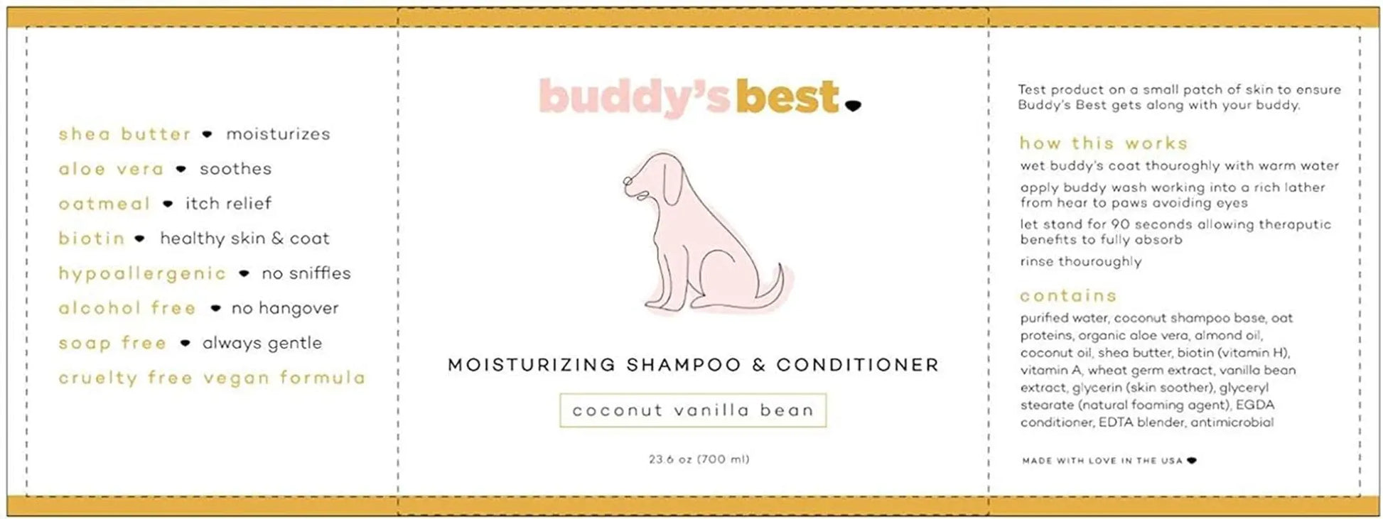 Moisturizing Dog Shampoo & Conditioner 16oz – Smelly Dogs, Dry Itchy Sensitive Skin Relief