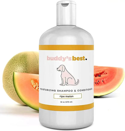 Moisturizing Dog Shampoo & Conditioner 16oz – Smelly Dogs, Dry Itchy Sensitive Skin Relief Ripe Melon 16 Fl Oz (Pack Of 1)