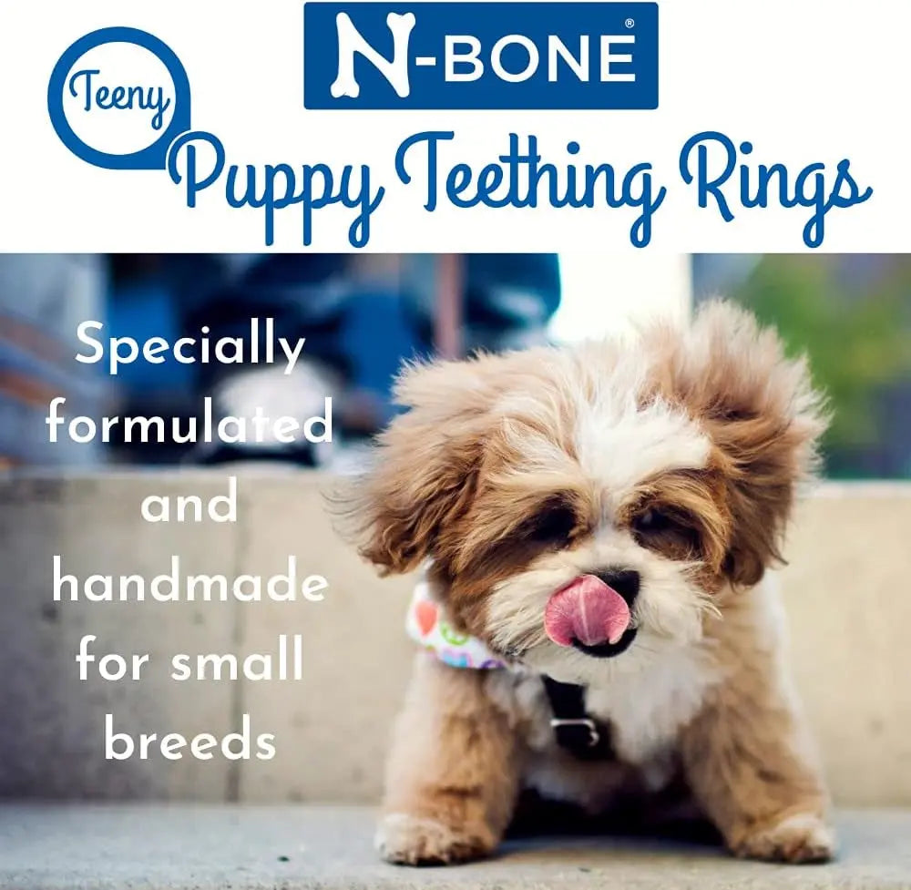N-Bone Teeny Puppy Teething Rings, Chicken Flavor, 7 Count, Rawhide-Free