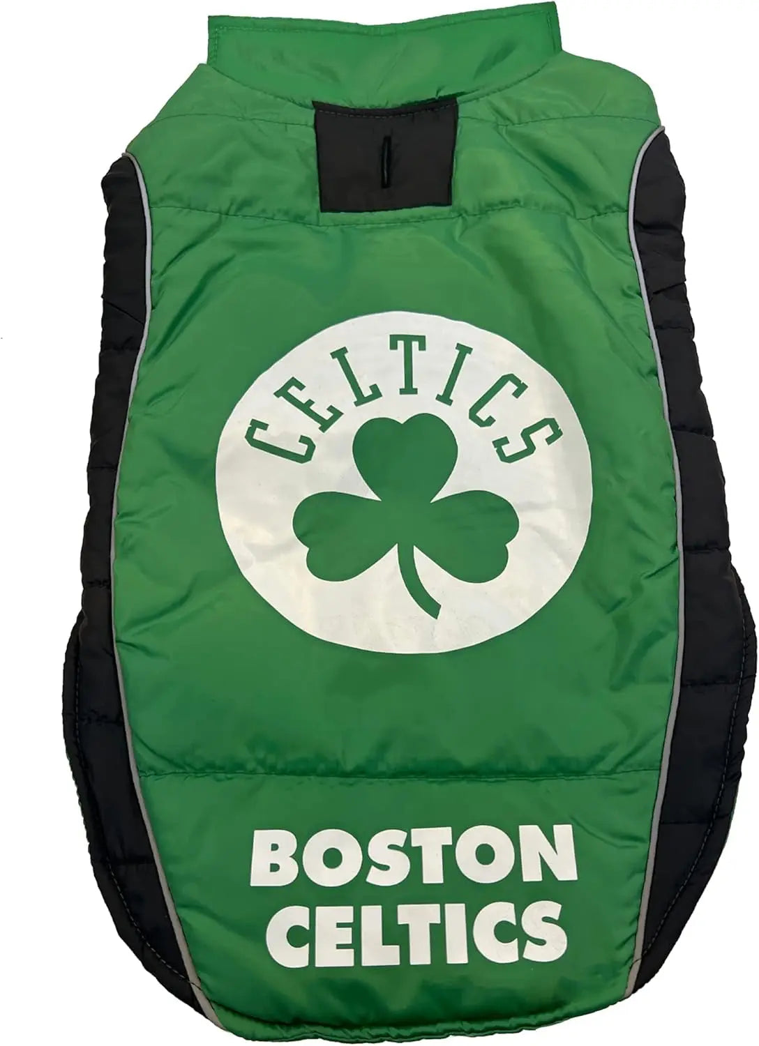 NBA Dog Puffer Vest Waterproof Winter Coat – Licensed Team Sports Jacket Boston Celtics