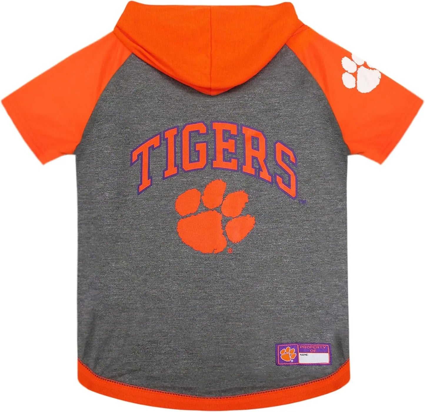 NCAA Collegiate Pet Sweatshirt- Dog & Cat Hoodie – Licensed Clemson Tigers Small