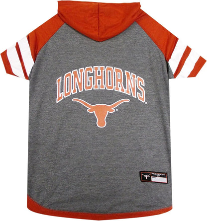NCAA Collegiate Pet Sweatshirt- Dog & Cat Hoodie – Licensed Texas Longhorns
