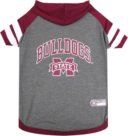 NCAA Collegiate Pet Sweatshirt- Dog & Cat Hoodie – Licensed Mississippi State Bulldogs Xs