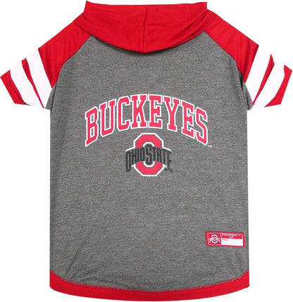 NCAA Collegiate Pet Sweatshirt- Dog & Cat Hoodie – Licensed Ohio State Buckeyes Small