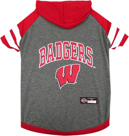NCAA Collegiate Pet Sweatshirt- Dog & Cat Hoodie – Licensed Wisconsin Badgers