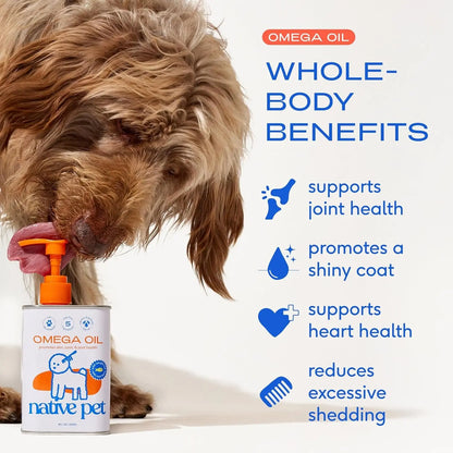 Native Pet Omega 3 Fish Oil for Dogs & Cats - Promotes Healthy Skin, Shiny Coat, & Strong Joints