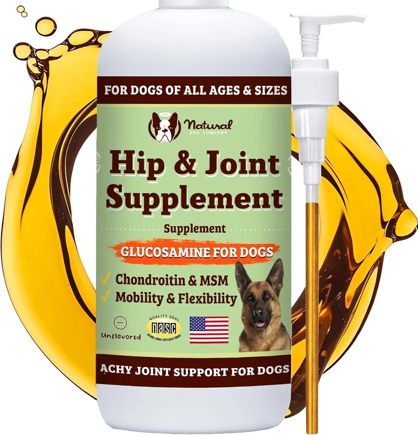 Natural Dog Company Hip & Joint Chews & Liquid Formula for Senior Dogs 90 Ct Hip And Joint 32 Fl. Oz