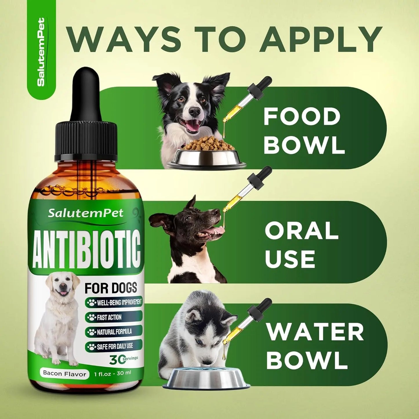Natural Herbal Wellness Antibiotics Drops for Dogs Immune Support 2oz