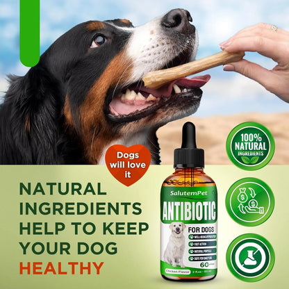 Natural Herbal Wellness Antibiotics Drops for Dogs Immune Support 2oz