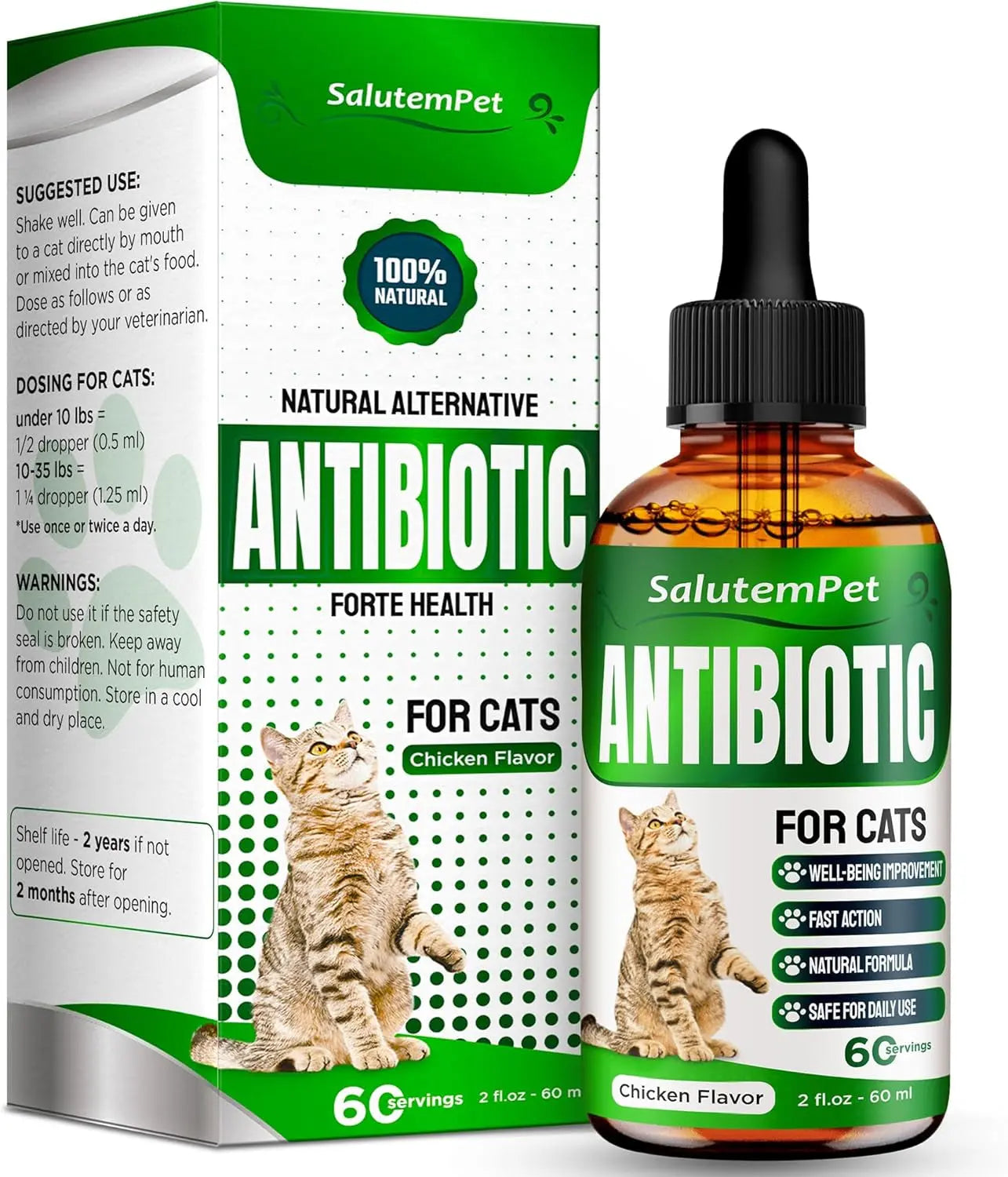 Natural Immune Support Drops for Cats, Chicken Flavor Liquid Supplement 2oz Default Title