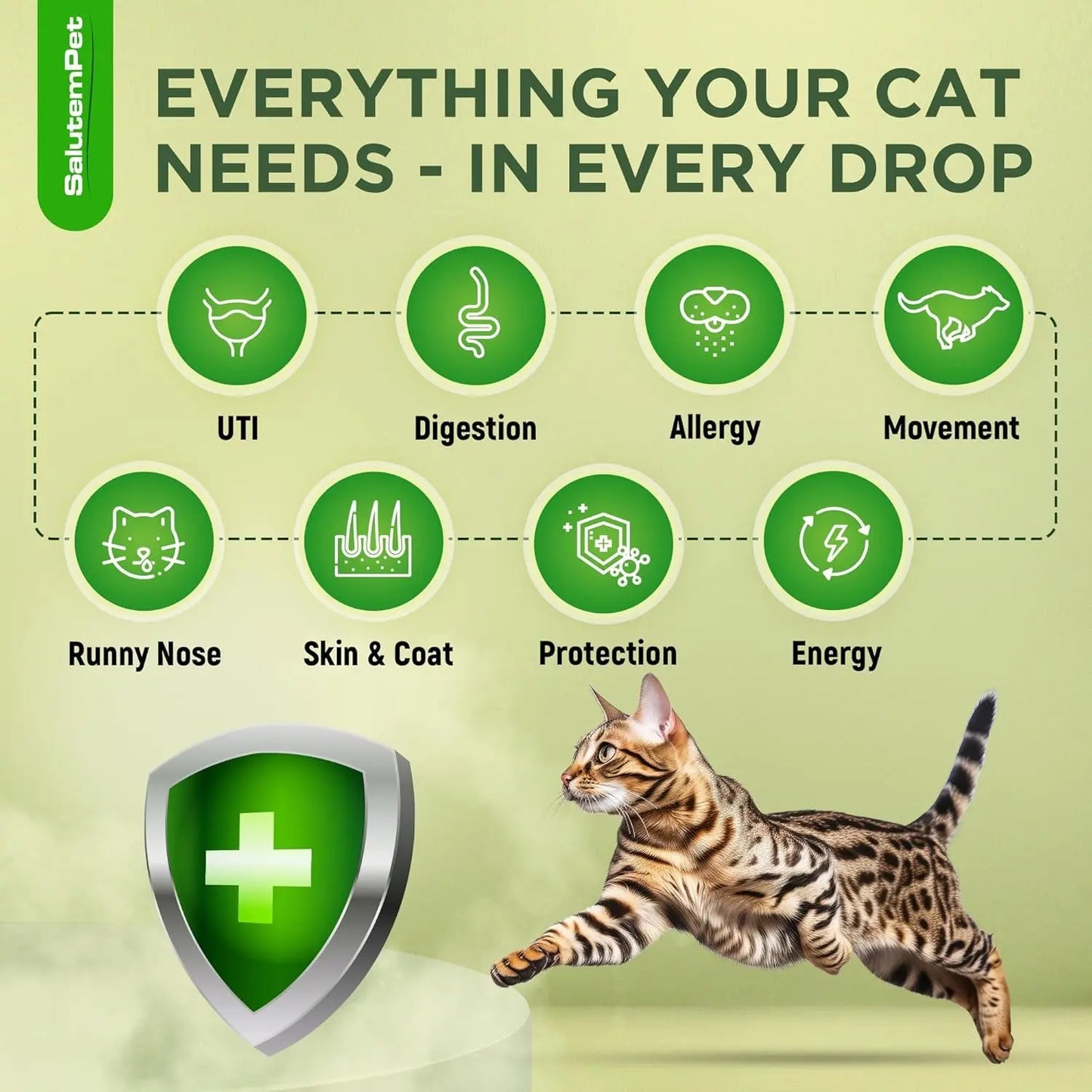 Natural Immune Support Drops for Cats, Chicken Flavor Liquid Supplement 2oz