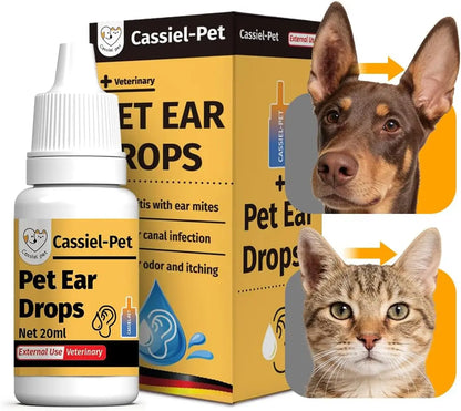Natural Pet Ear Drops for Dogs & Cats Ear Mites & Ear Infection Care 20 ml 1 Bottle