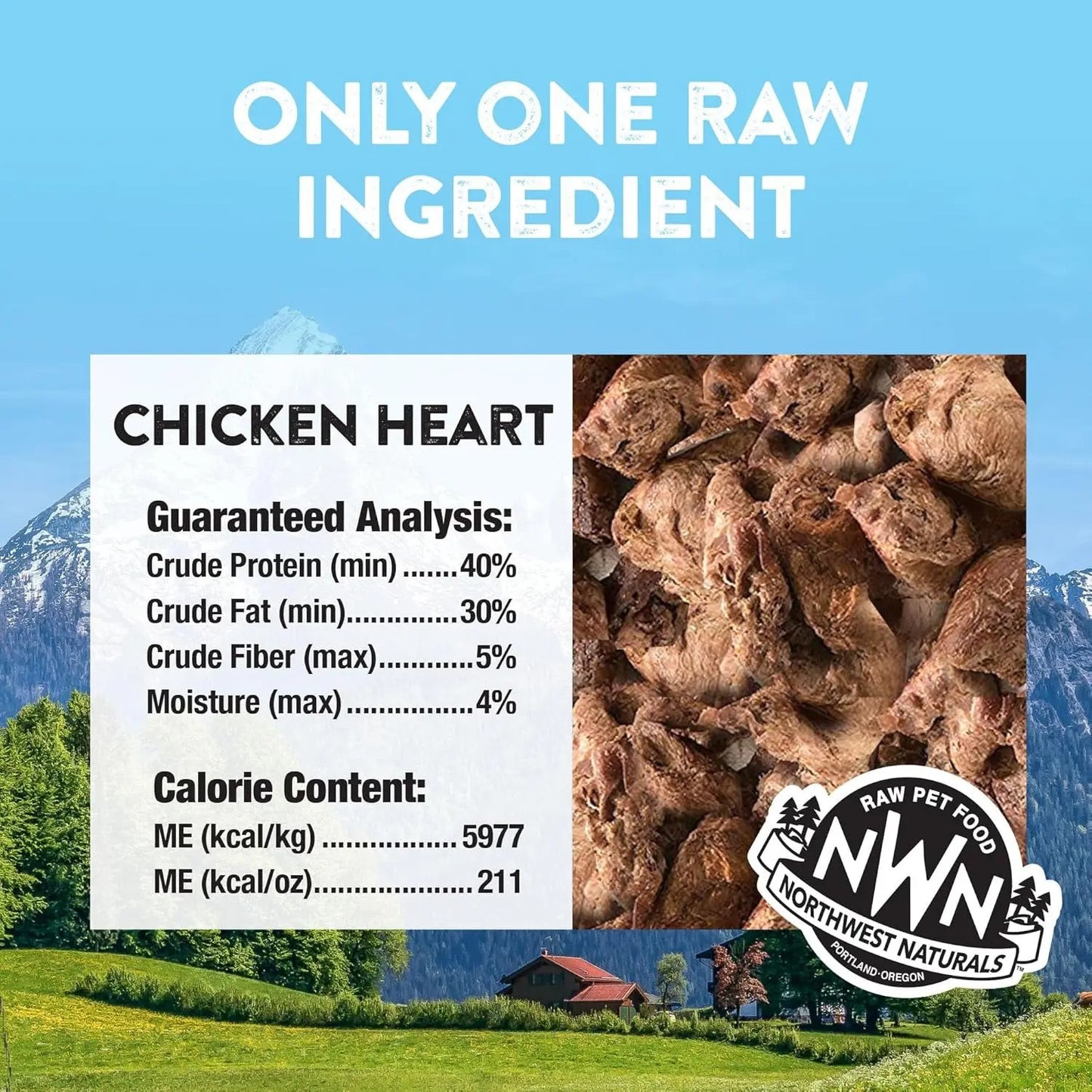 Naturals Freeze Dried Chicken & Beef Hearts- Dog & Cat Human Grade-Treats 3oz