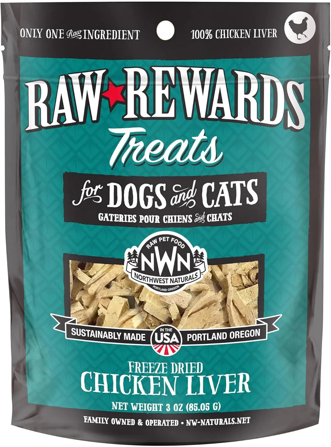 Naturals Freeze Dried Chicken & Beef Hearts- Dog & Cat Human Grade-Treats 3oz Chicken Liver 3 Ounce (Pack Of 1)