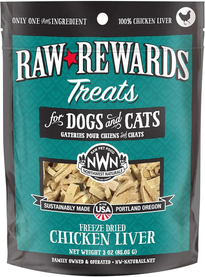 Naturals Freeze Dried Chicken & Beef Hearts- Dog & Cat Human Grade-Treats 3oz Chicken Liver 3 Ounce (Pack Of 1)