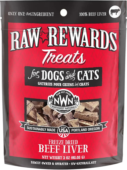 Naturals Freeze Dried Chicken & Beef Hearts- Dog & Cat Human Grade-Treats 3oz Beef Liver 3 Ounce (Pack Of 1)