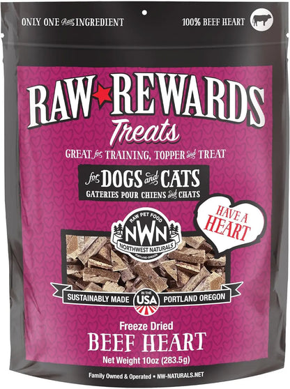 Naturals Freeze Dried Chicken & Beef Hearts- Dog & Cat Human Grade-Treats 3oz