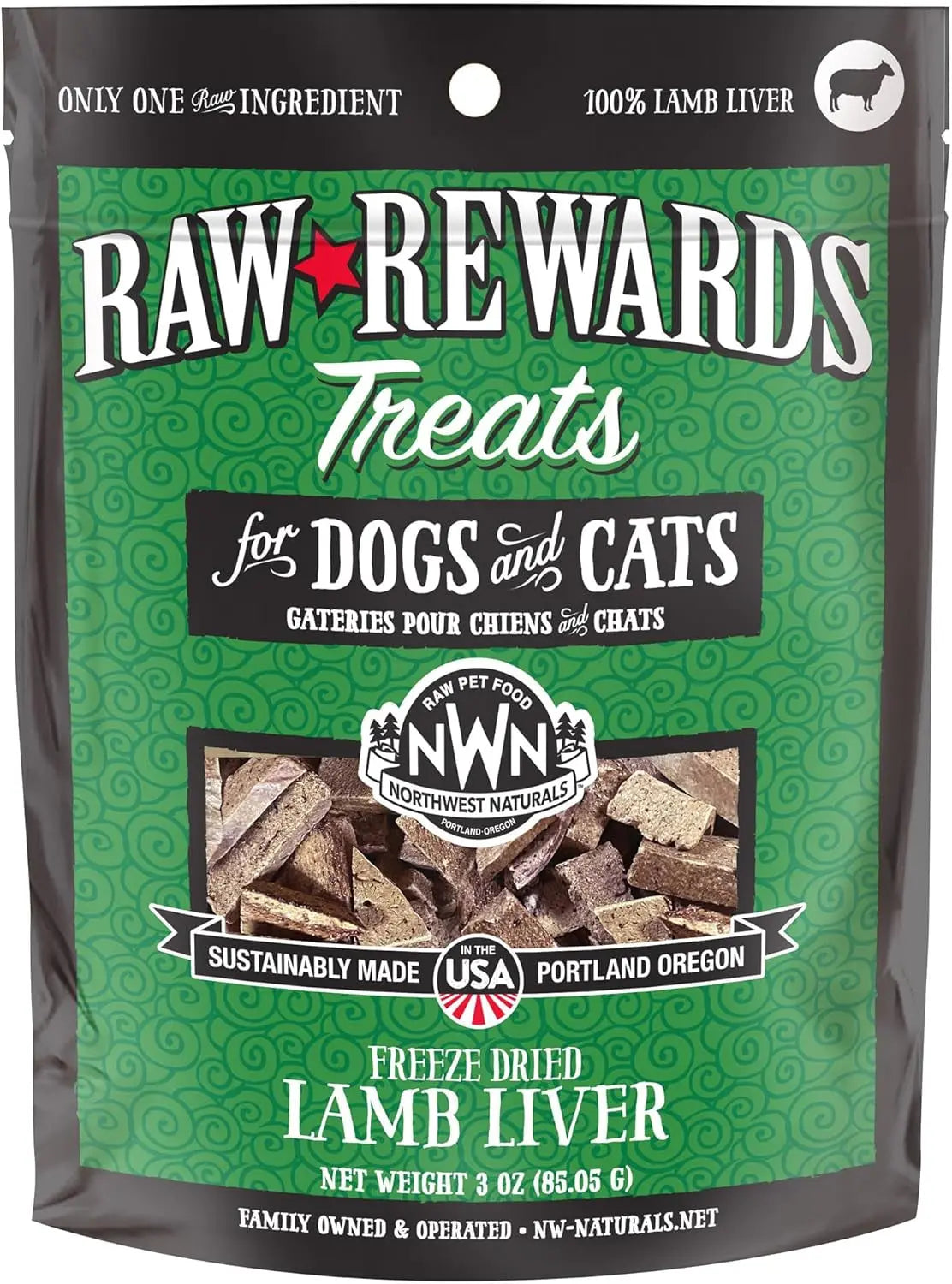 Naturals Freeze Dried Chicken & Beef Hearts- Dog & Cat Human Grade-Treats 3oz Lamb Liver 3 Ounce (Pack Of 1)