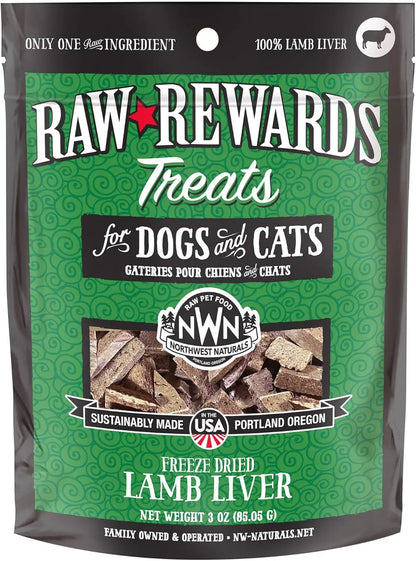 Naturals Freeze Dried Chicken & Beef Hearts- Dog & Cat Human Grade-Treats 3oz Lamb Liver 3 Ounce (Pack Of 1)