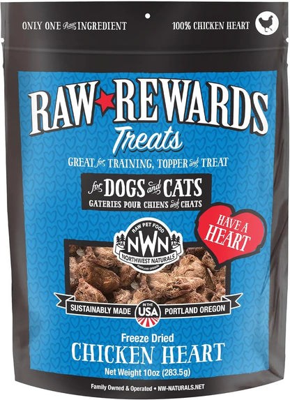 Naturals Freeze Dried Chicken & Beef Hearts- Dog & Cat Human Grade-Treats 3oz