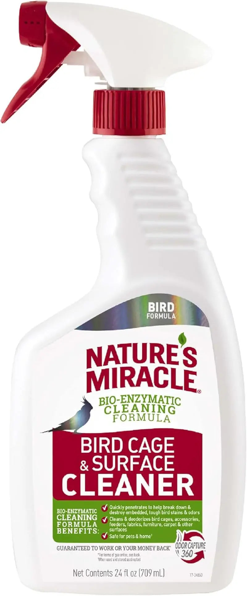 Nature’s Miracle Bird Cage Cleaner – Enzyme Odor Remover for Cages & Surfaces 24 Fl Oz (Pack Of 1)