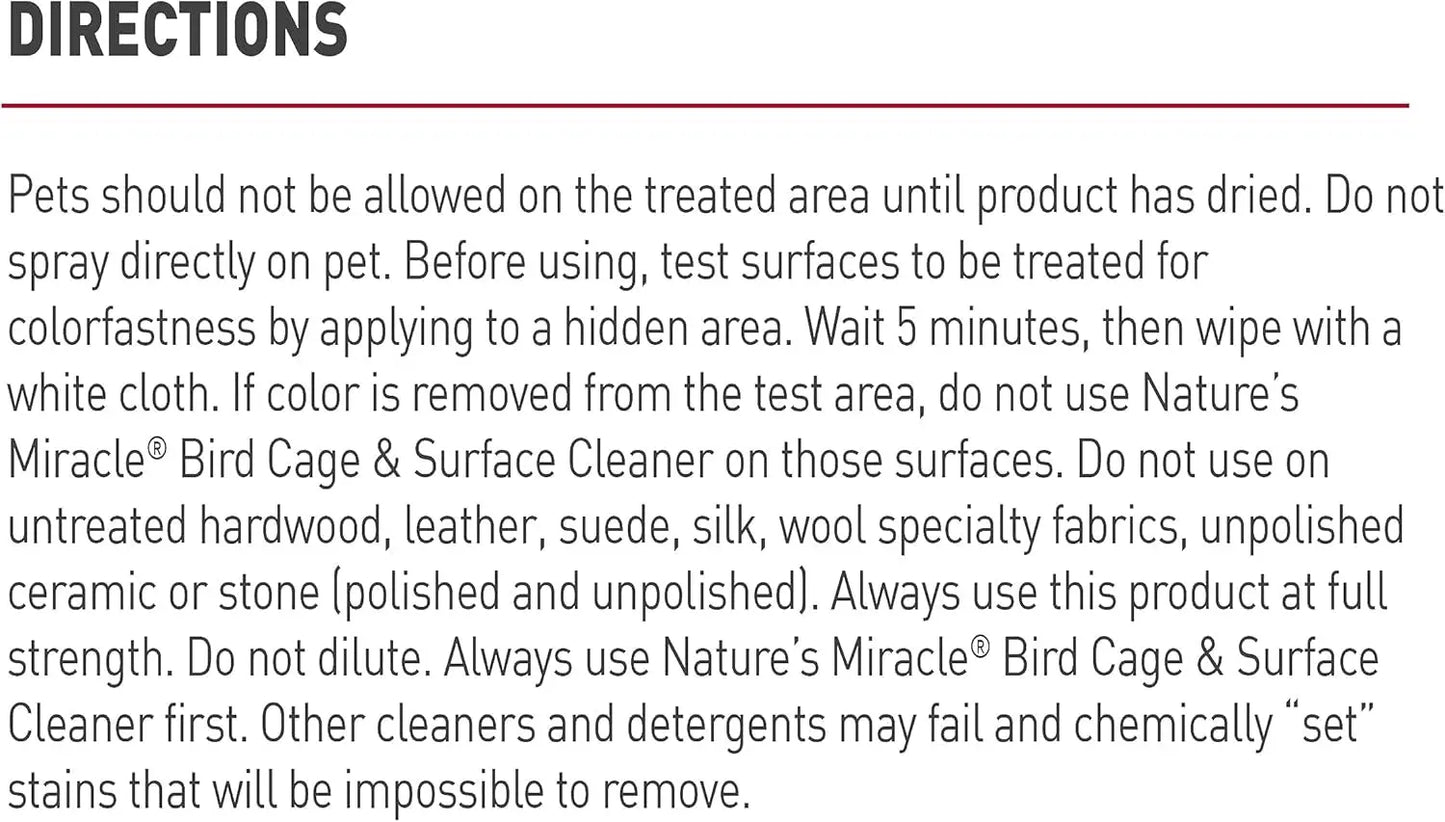 Nature’s Miracle Bird Cage Cleaner – Enzyme Odor Remover for Cages & Surfaces