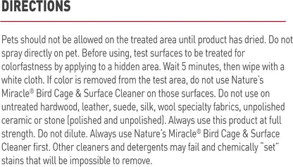 Nature’s Miracle Bird Cage Cleaner – Enzyme Odor Remover for Cages & Surfaces