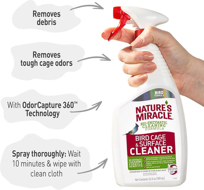 Nature’s Miracle Bird Cage Cleaner – Enzyme Odor Remover for Cages & Surfaces