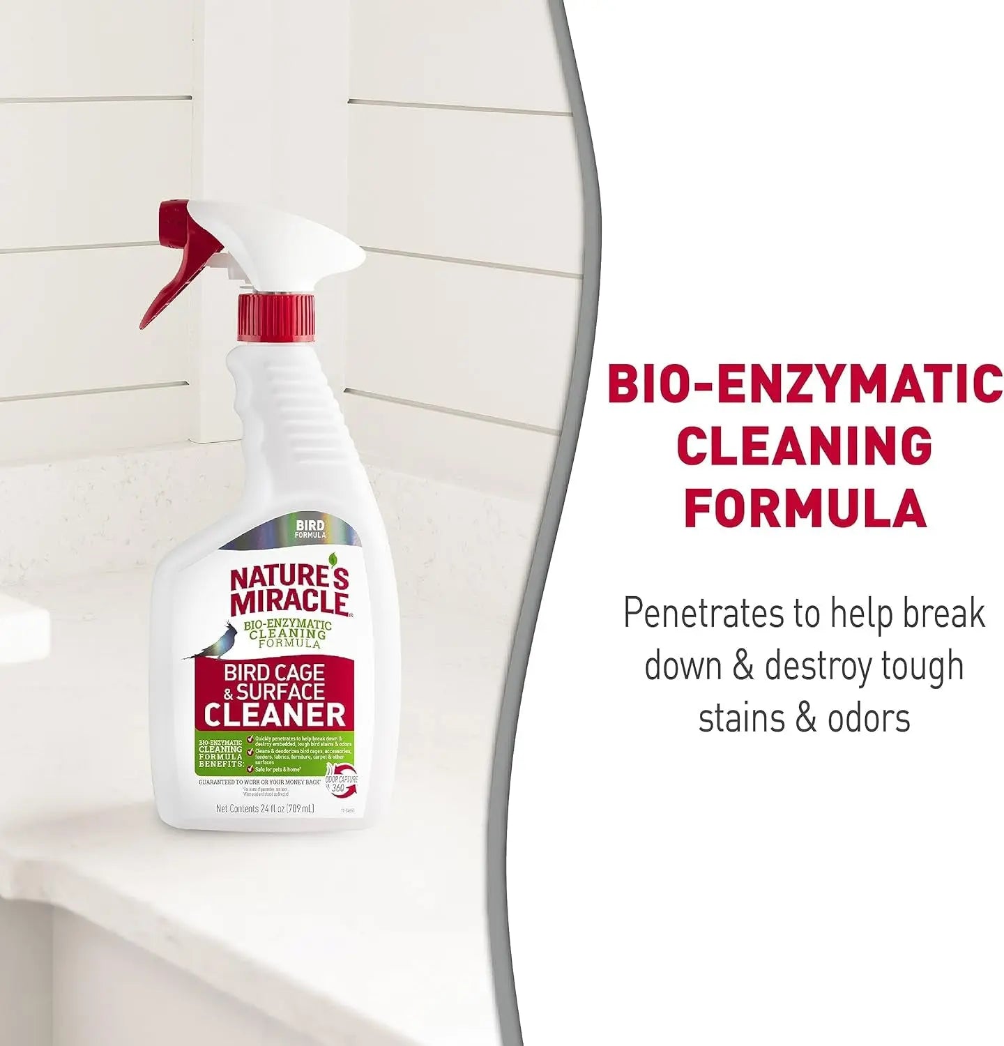 Nature’s Miracle Bird Cage Cleaner – Enzyme Odor Remover for Cages & Surfaces