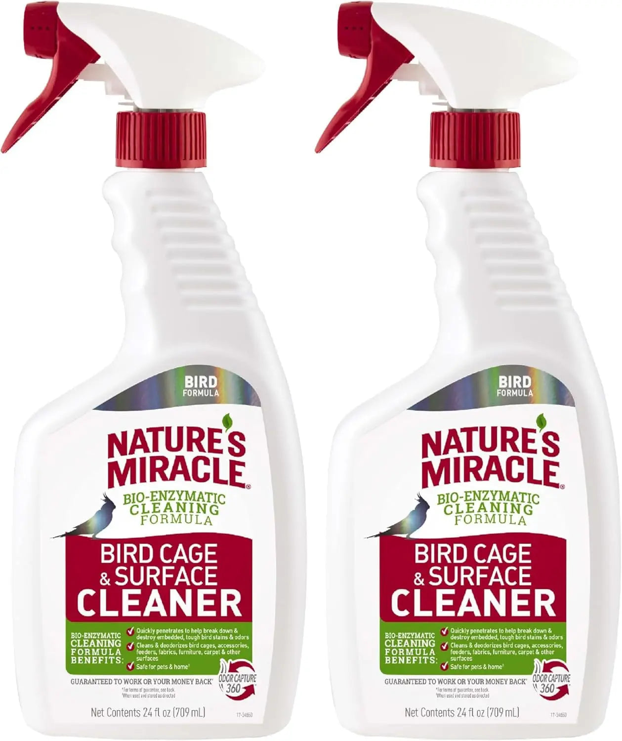 Nature’s Miracle Bird Cage Cleaner – Enzyme Odor Remover for Cages & Surfaces 24 Fl Oz (Pack Of 2)