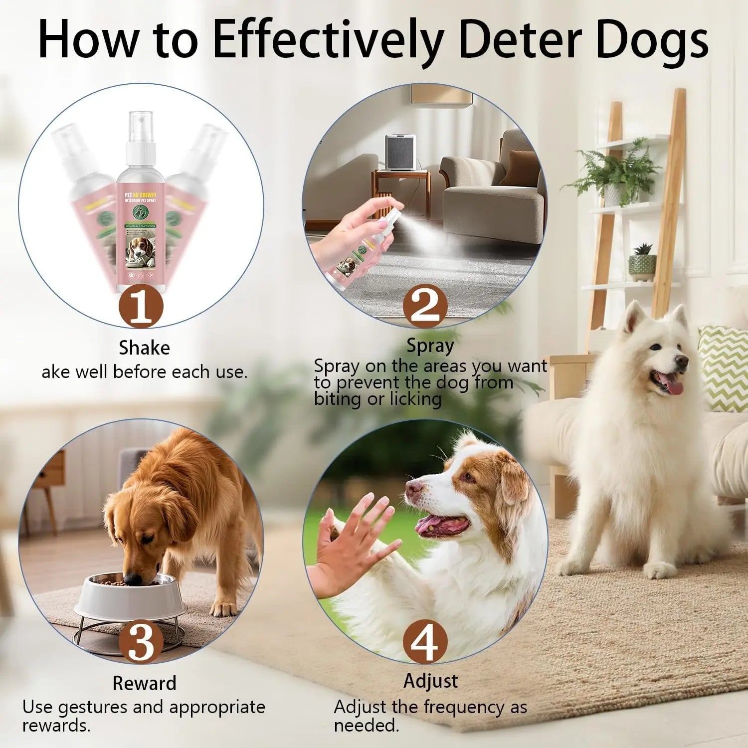 No Chew Dog Spray – Bitter Apple Deterrent to Stop Chewing on Furniture & Plants