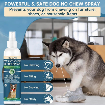No Chew Spray for Dogs – Bitter Apple Lick Deterrent, Safe & Alcohol-Free