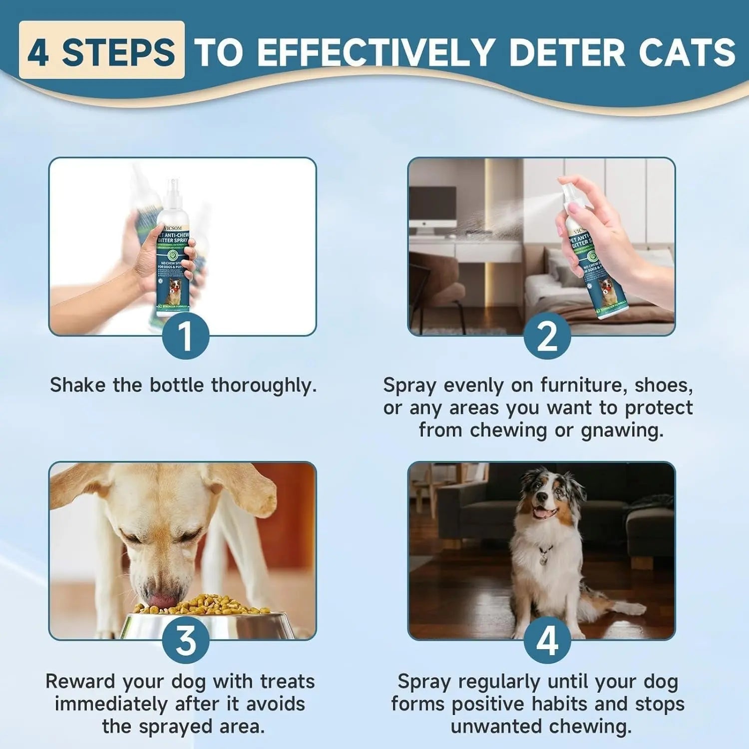 No Chew Spray for Dogs – Bitter Apple Lick Deterrent, Safe & Alcohol-Free