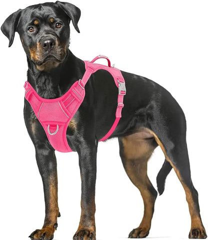 Reflective No-Pull Dog Harness, Adjustable Comfort for Training & Walking Pink X-Large