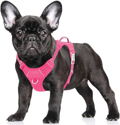 Reflective No-Pull Dog Harness, Adjustable Comfort for Training & Walking Pink Small