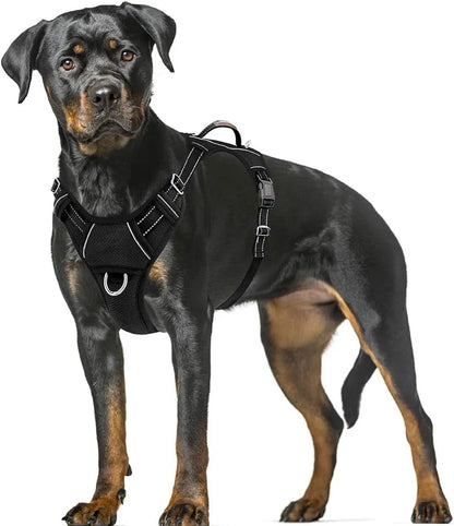 Reflective No-Pull Dog Harness, Adjustable Comfort for Training & Walking Black X-Large