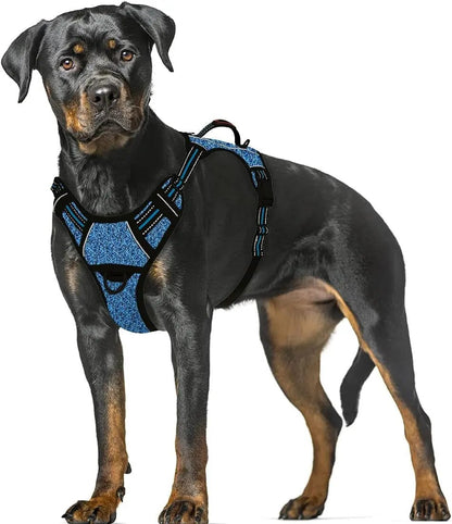 Reflective No-Pull Dog Harness, Adjustable Comfort for Training & Walking Blue Black X-Large