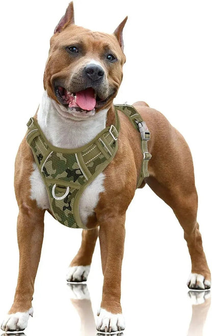 Reflective No-Pull Dog Harness, Adjustable Comfort for Training & Walking Camo Large