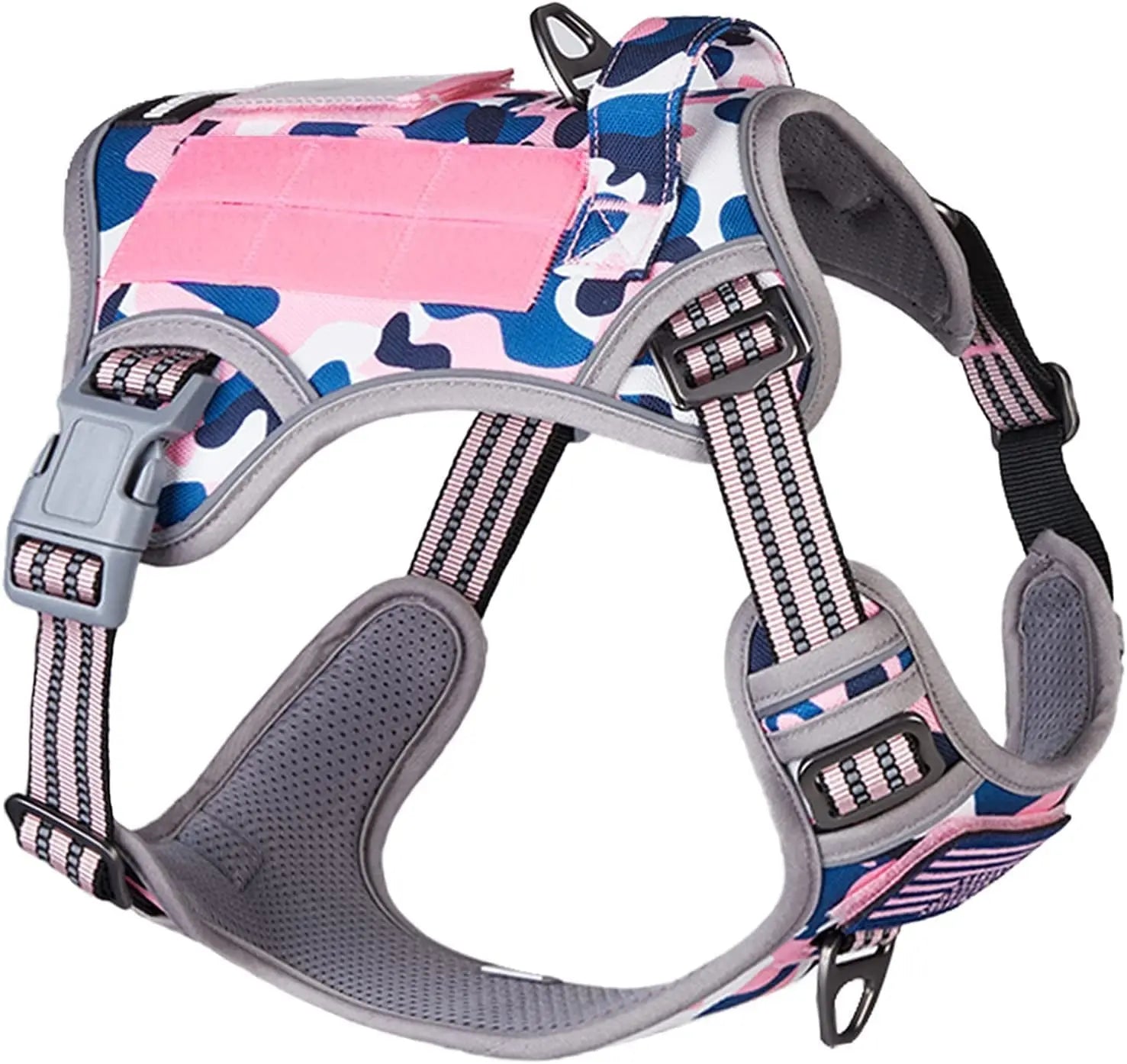 No Pull Tactical Dog Harness, Adjustable Reflective Training Vest w/ Handle