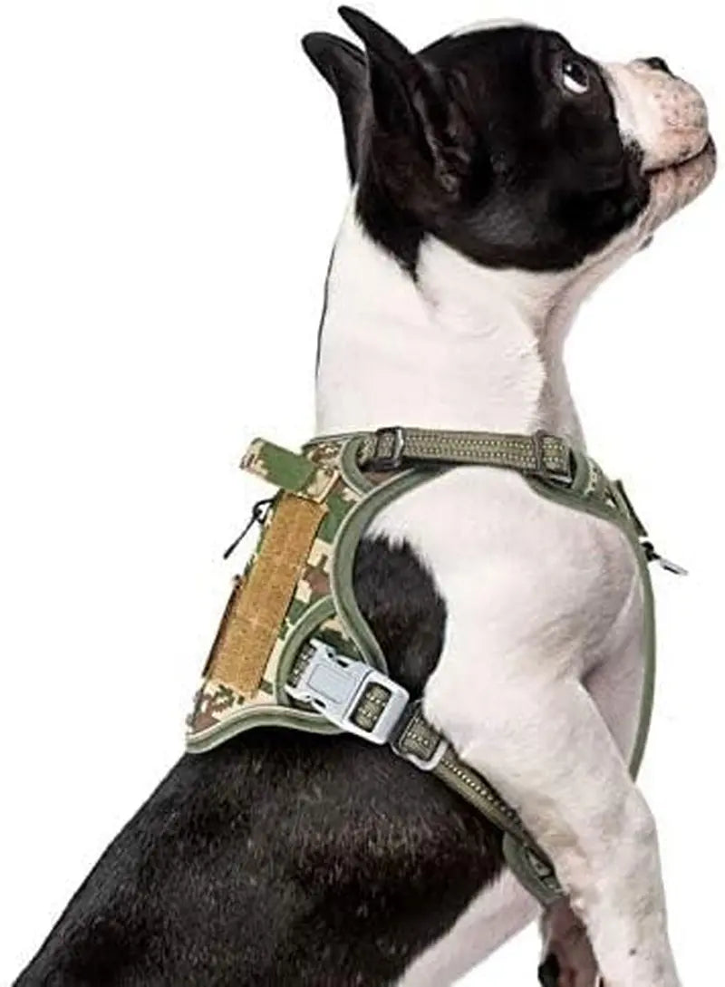 No Pull Tactical Dog Harness, Adjustable Reflective Training Vest w/ Handle