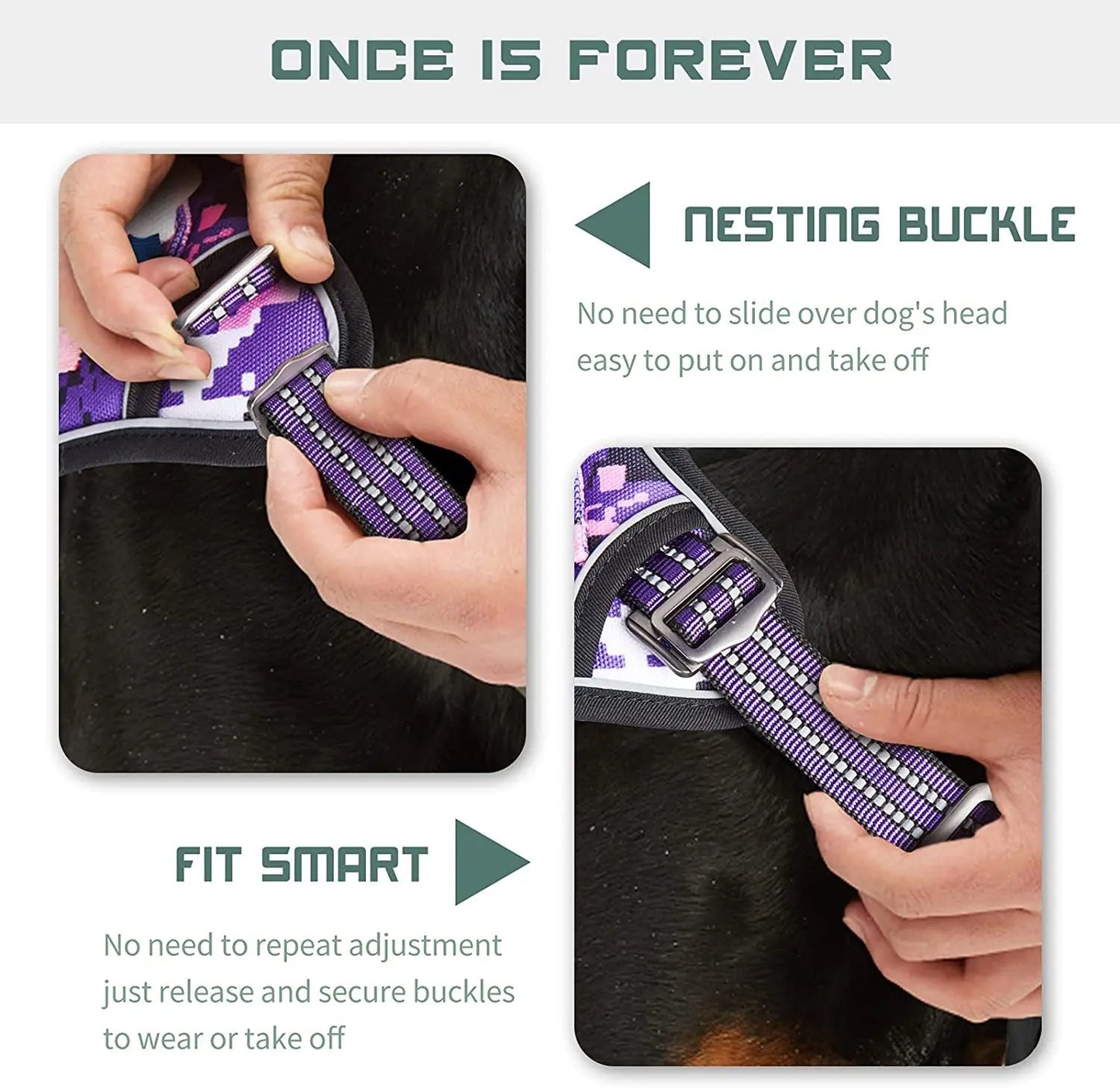 No Pull Tactical Dog Harness, Adjustable Reflective Training Vest w/ Handle