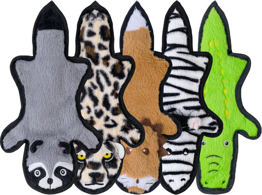 No Stuffing Dog Toy Crinkle 6-Layer Durable XS–L for Aggressive chewers 5Pack