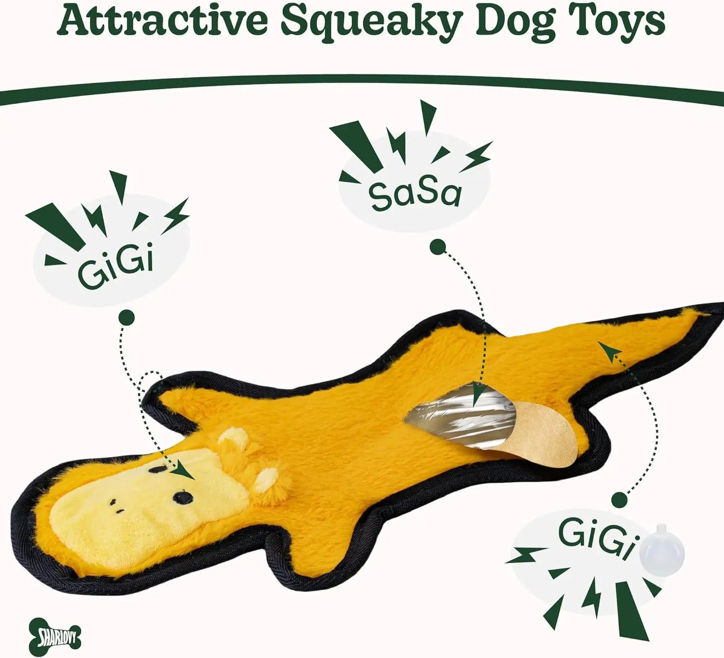 No Stuffing Dog Toy Crinkle 6-Layer Durable XS–L for Aggressive chewers