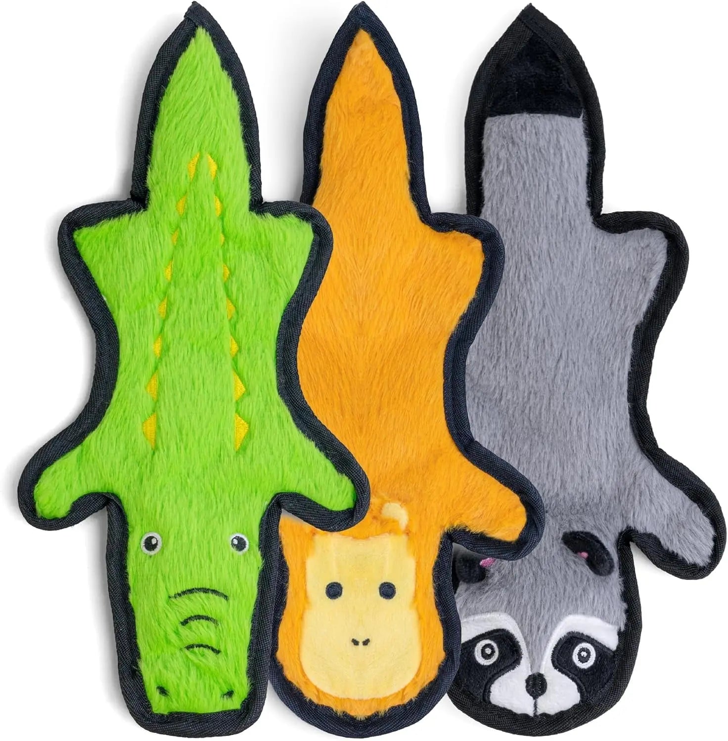 No Stuffing Dog Toy Crinkle 6-Layer Durable XS–L for Aggressive chewers 3Pack Medium