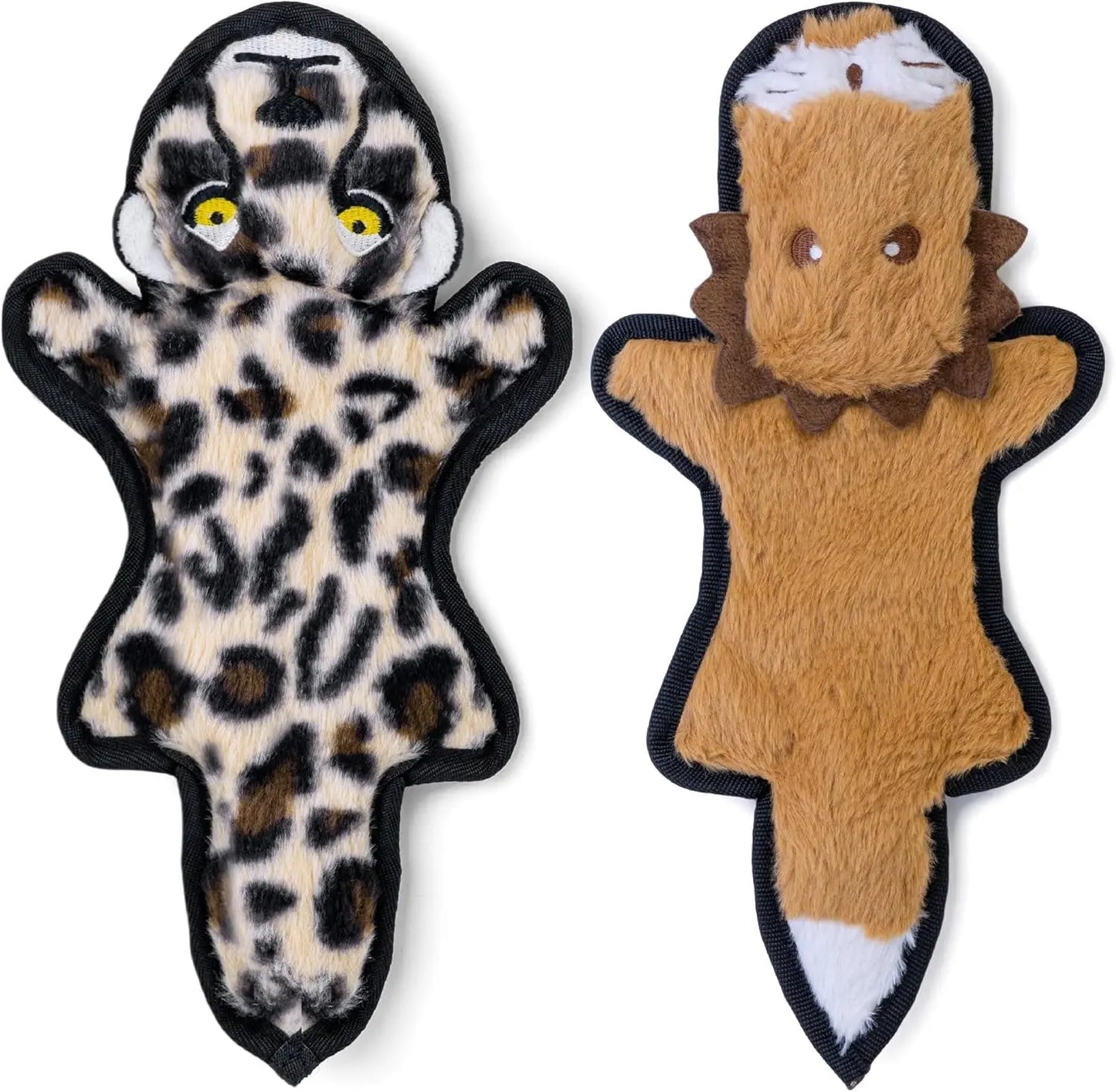 No Stuffing Dog Toy Crinkle 6-Layer Durable XS–L for Aggressive chewers 2Pack Set Medium