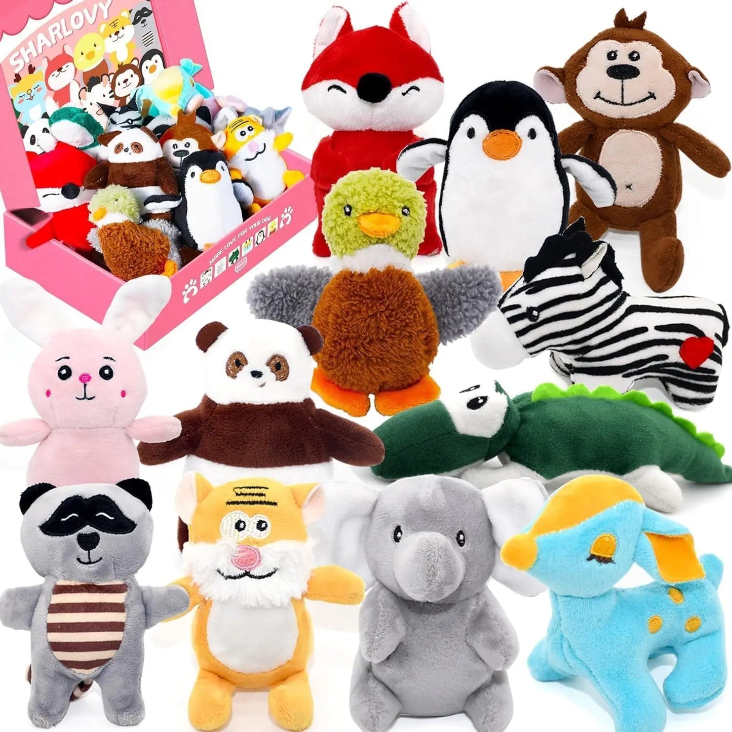 No Stuffing Dog Toy Crinkle 6-Layer Durable XS–L for Aggressive chewers 12Pack Small