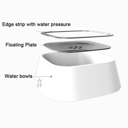 Non-Spill Dog Water Bowl with Floating Lid – Large Capacity, Anti-Skid, Keeps Pet’s Face & Floor Dry