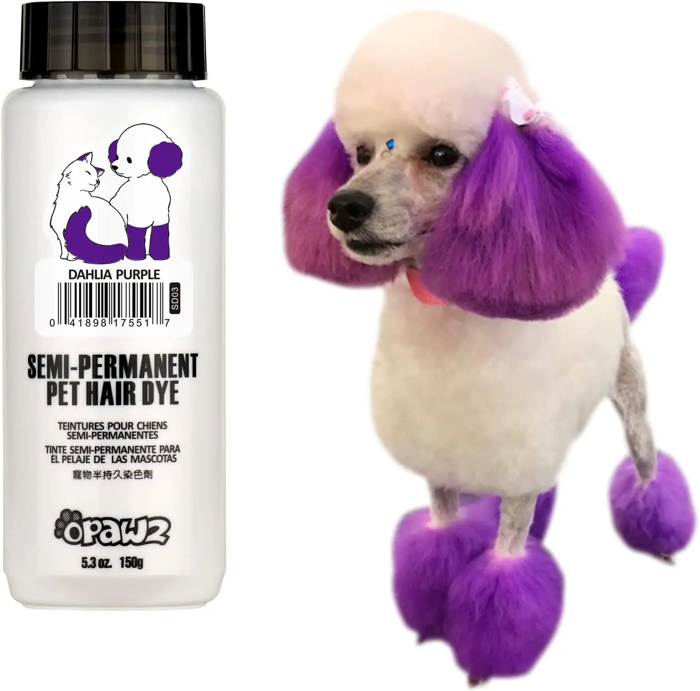 OPAWZ Semi-Permanent Pet Hair Dye – Non-Toxic Color for Dogs & Cats Dahlia Purple