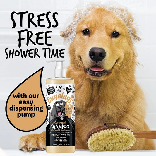 Oatmeal & Aloe Dog Shampoo + Conditioner, Vegan Grooming Wash for Smelly Dogs & Puppies
