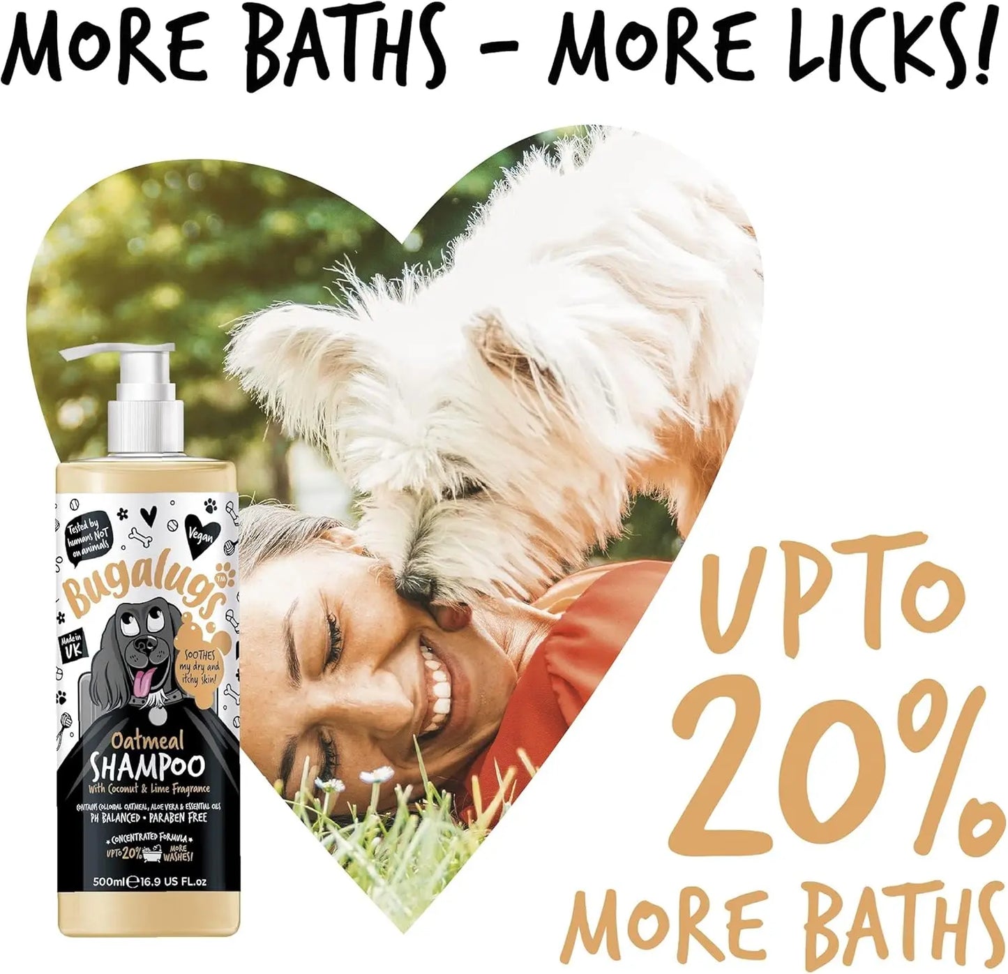 Oatmeal & Aloe Dog Shampoo + Conditioner, Vegan Grooming Wash for Smelly Dogs & Puppies